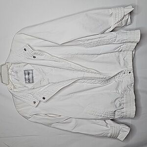 Vintage Fleetstreet white zip up collared 90's jacket size 6